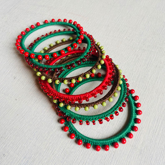 Summer Bangles - Red & Green (Set of 7)