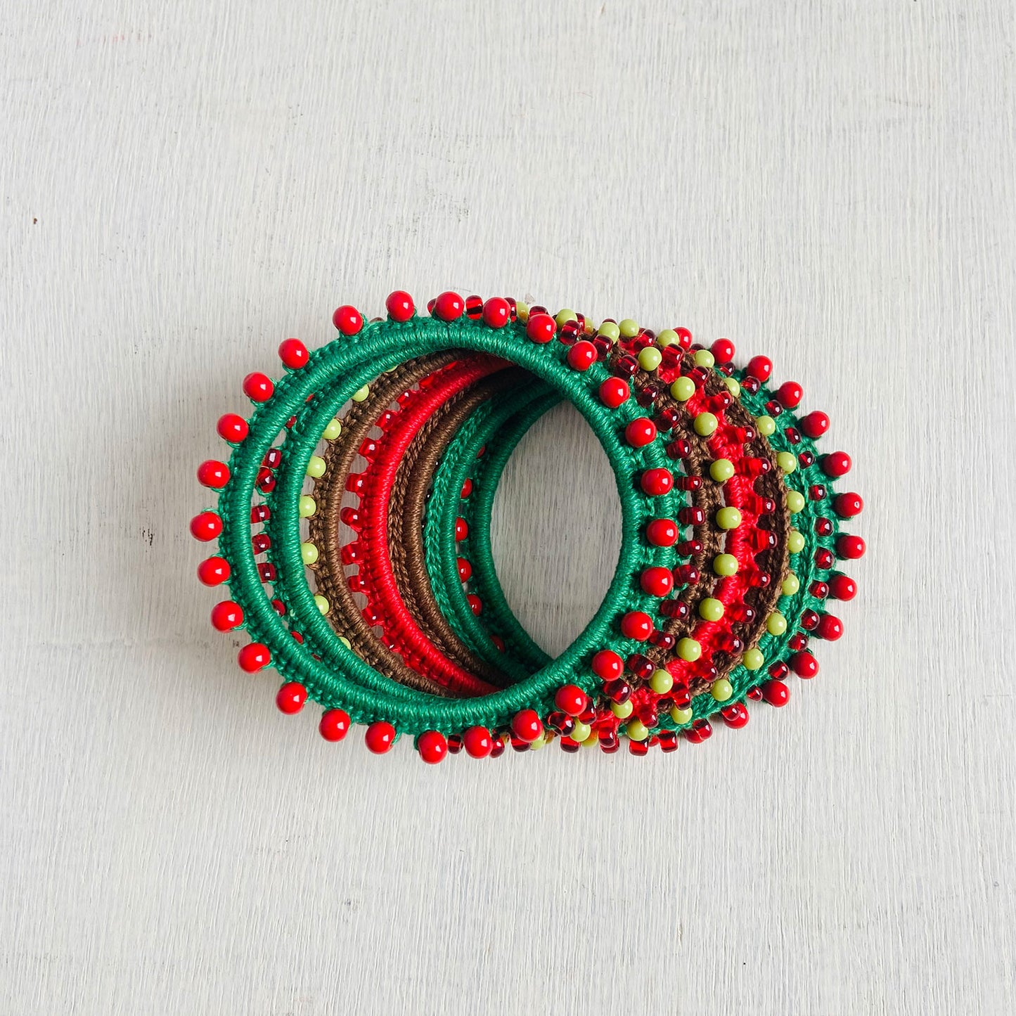 Summer Bangles - Red & Green (Set of 7)