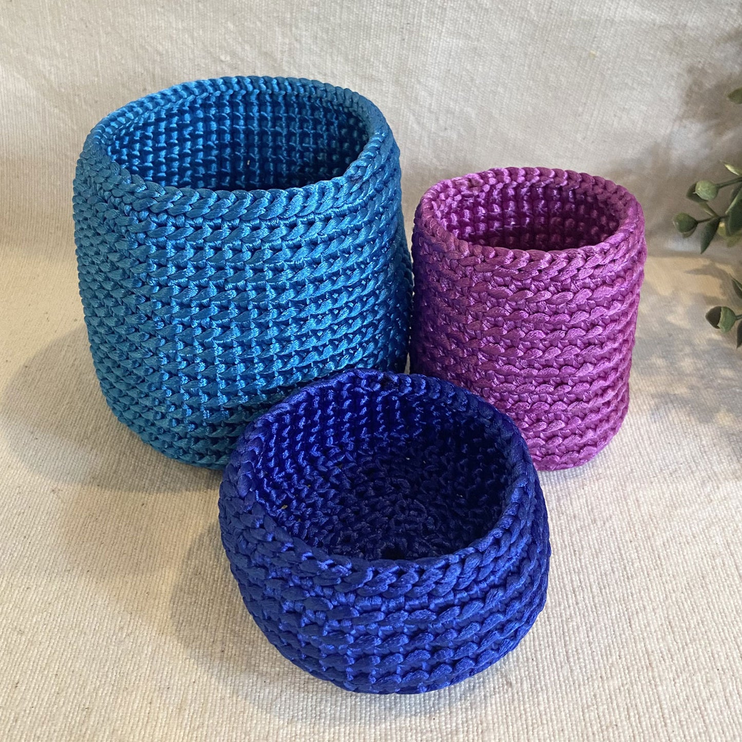 Satin Baskets (Set of 3)