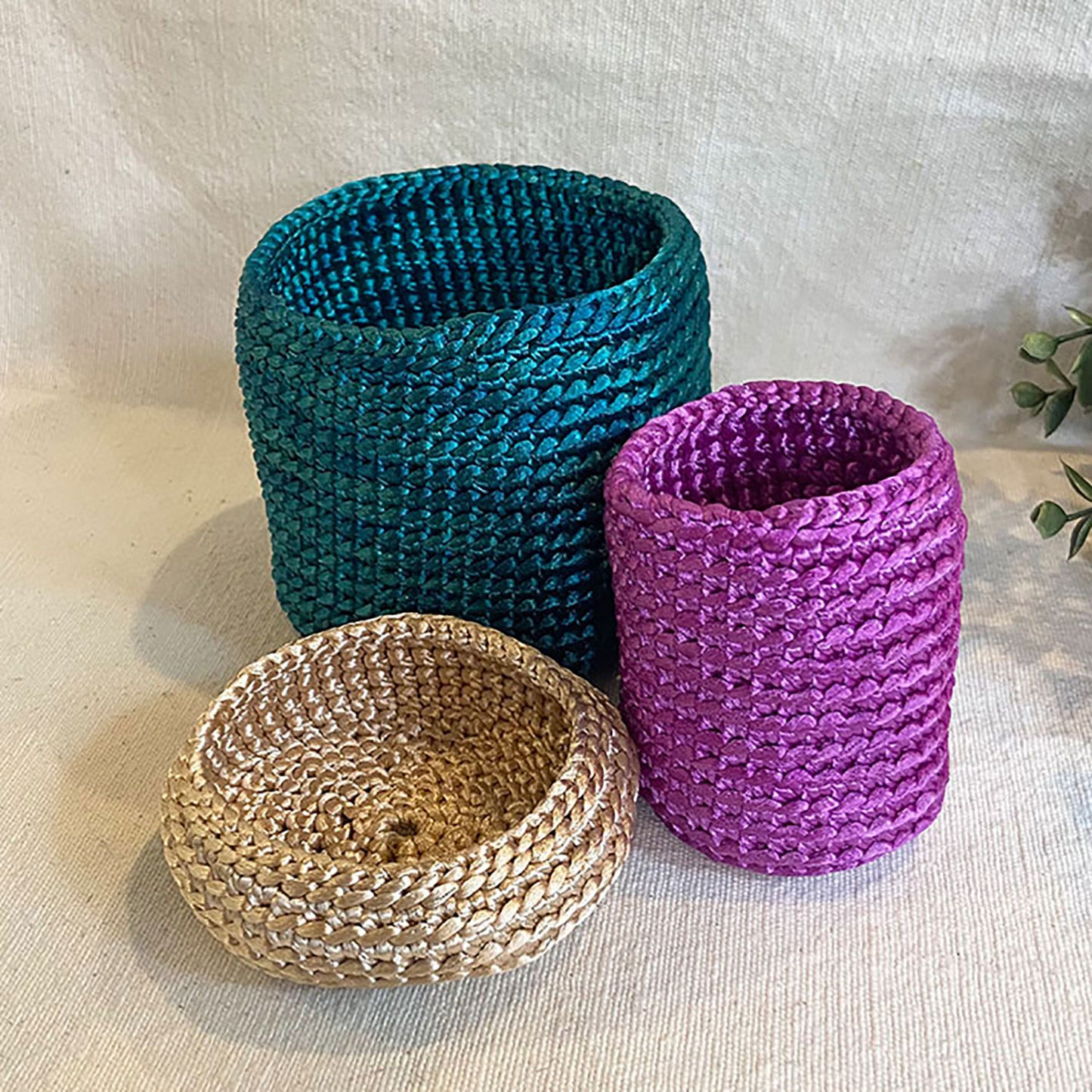 Satin Baskets (Set of 3)